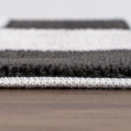 The Rugs Loft Dark Grey And Ivory Checkerboard Living Room Area Rug And Runners Soft Pile - thumbnail 7