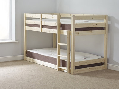 Strictly Beds and Bunks Strictly Beds&bunks Stockton 4Ft Small Double Low Solid Pine Bunk Bed - image 1