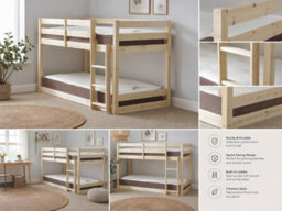 Strictly Beds and Bunks Strictly Beds&bunks Stockton 4Ft Small Double Low Solid Pine Bunk Bed - thumbnail 4