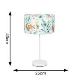 Valuelights Charles White Table Lamp With Jungle Print Shade - thumbnail 6