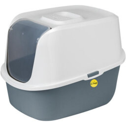 Cat Centre.Direct Cat Centre Dark Grey Hooded Cat Litter Tray With Flap Door & Charcoal Filter