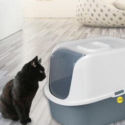 Cat Centre.Direct Cat Centre Dark Grey Hooded Cat Litter Tray With Flap Door & Charcoal Filter - thumbnail 8