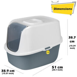 Cat Centre.Direct Cat Centre Dark Grey Hooded Cat Litter Tray With Flap Door & Charcoal Filter - thumbnail 7