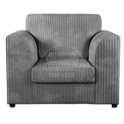 Furnishings For Less UK Luxor Jumbo Cord 3 + 2 + 1 Fabric 3 Piece Sofa Suite - Fullback Grey - thumbnail 7