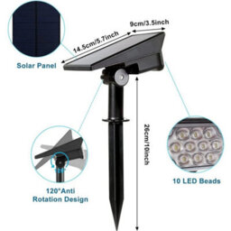 Outdoor Solar Spot Lights Landscape Led Stake Lights Garden Pathway Lawn Lamp - thumbnail 2