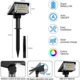 Outdoor Solar Spot Lights Landscape Led Stake Lights Garden Pathway Lawn Lamp - thumbnail 3