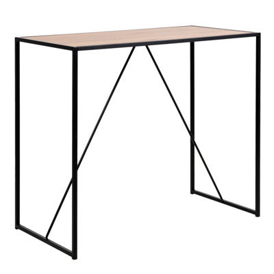 Furniture To Go Seaford Black Metal Bar Table With Oak Top - image 1