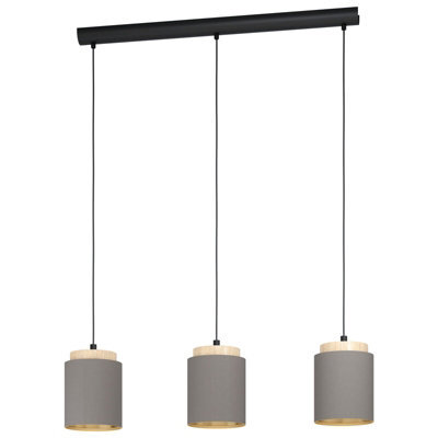 Elegant Black And Brown Pendant Ceiling Light With Cappuccino Fabric Shade - image 1