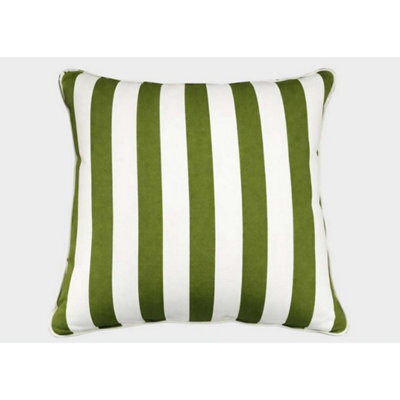 Glendale Garden & Leisure Scatter Cushion Green & White Stripe (Pack Of 4) - L45 X W45 Cm
