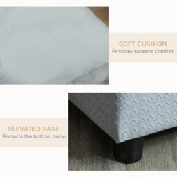 Pawhut Pet Sofa Dog Chair Cat Couch W/ Storage, Cushion - Light Grey - thumbnail 7