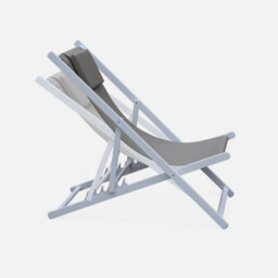 Sweeek. Pair Of Aluminium Textilene Sun Loungers Gaia Beige-Brown 99X88.5X58 Cm - thumbnail 4