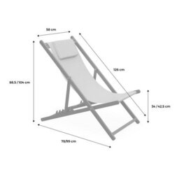 Sweeek. Pair Of Aluminium Textilene Sun Loungers Gaia Beige-Brown 99X88.5X58 Cm - thumbnail 7