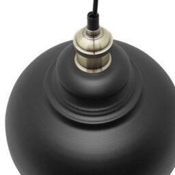 Long Life Lamps Company Industrial Retro Vintage Dome Ceiling Pendant Light Black Shade Antique Brass Holder M0081 - thumbnail 5
