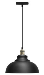 Long Life Lamps Company Industrial Retro Vintage Dome Ceiling Pendant Light Black Shade Antique Brass Holder M0081 - thumbnail 4