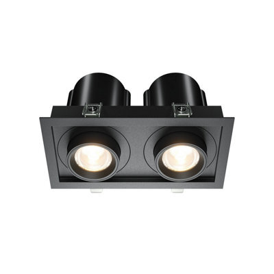 Luminosa Lighting Luminosa Hidden Twin Recessed Downlight Black 3000K 1400Lm - image 1