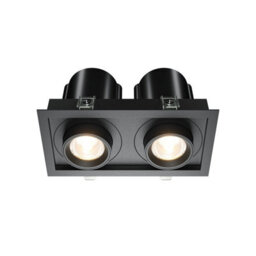 Luminosa Lighting Luminosa Hidden Twin Recessed Downlight Black 3000K 1400Lm - thumbnail 1
