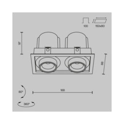 Luminosa Lighting Luminosa Hidden Twin Recessed Downlight Black 3000K 1400Lm - thumbnail 2