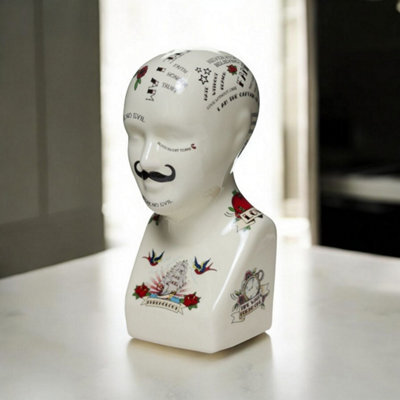 Minster Phrenology Head - Ceramic - L12 X W14 X H28 Cm - image 1