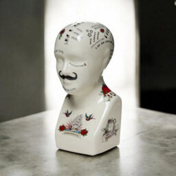 Minster Phrenology Head - Ceramic - L12 X W14 X H28 Cm - thumbnail 2
