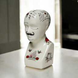 Minster Phrenology Head - Ceramic - L12 X W14 X H28 Cm - thumbnail 1