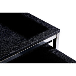 Orsina Modern Design Nest Of 2 Faux Shark Skin Tables, Space Saving Nesting Tables, Stackable Design Side Tables - thumbnail 3