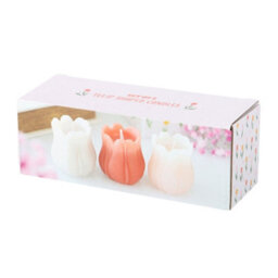 Something Different Tulip Candle (Pack Of 3) Pink/white (One Size) - thumbnail 2