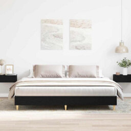 Berkfield Modern Bed Frame Black Oak 180X200 Cm Engineered Wood - thumbnail 2