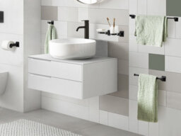Beliani 6-Piece Bathroom Hardware Set Talara With Towel Bars And Hooks Black - thumbnail 2