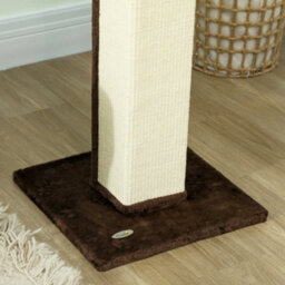 Pawhut Cat Scratching Post With Vertical Sisal Rope Ball Plush, 81Cm, Brown - thumbnail 9