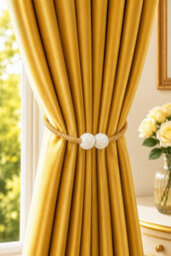 Pearl Magnetic Curtain Tiebacks 2 Pack Yellow - thumbnail 1