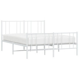 Berkfield Metal Bed Frame With Headboard And Footboard White 120X190 Cm 4Ft Small Double - thumbnail 3
