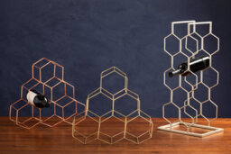 Orsina Sturdy 6 Botttle Gold Finish Wine Rack, Geometric Structure Bottle Rack For Cupboard, Minimalist Wine Rack - thumbnail 4