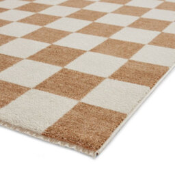 Walnut Geometric 10mm Thick Rug, Stain-Resistant Anti-Shed Modern Rug For Bedroom, Living, & Dining Room-60Cm X 230Cm (Runner) - thumbnail 7
