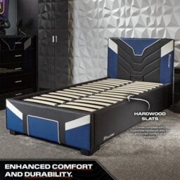 X Rocker Cerberus Single Ottoman Gaming Bed - Blue - thumbnail 5