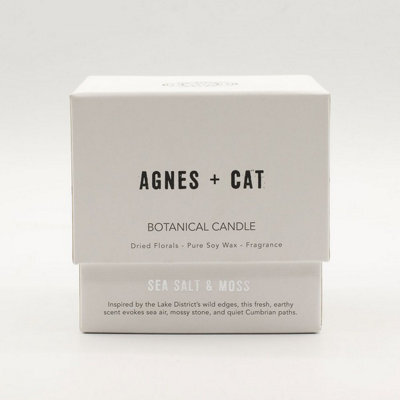 Serenityy Agnes + Cat Botanical Soy Wax Candle - Seasalt & Moss - image 1
