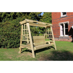 Churnet Valley Garden Furniture Ltd Cottage Swing - Sits 3 - L125 X W230 X H185 Cm - Minimal Assembly Required - Set Of Waterproof Cushions Included - thumbnail 3