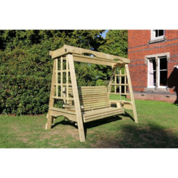 Churnet Valley Garden Furniture Ltd Cottage Swing - Sits 3 - L125 X W230 X H185 Cm - Minimal Assembly Required - Set Of Waterproof Cushions Included - thumbnail 2