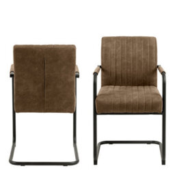 Furniture To Go Adele Dining Chair In Light Brown Fabric Set Of 2 - thumbnail 2