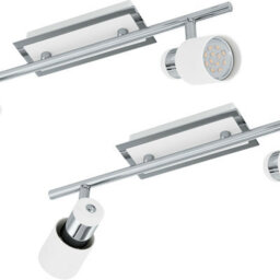 Elegant Chrome Plated Wall Spotlights - 2 Pack With Gu10 Bulbs - thumbnail 1