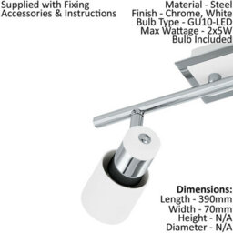 Elegant Chrome Plated Wall Spotlights - 2 Pack With Gu10 Bulbs - thumbnail 2