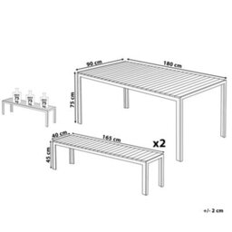 Beliani Nardo 6 Seater Garden Dining Set White - thumbnail 3