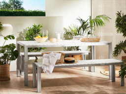 Beliani Nardo 6 Seater Garden Dining Set White - thumbnail 2