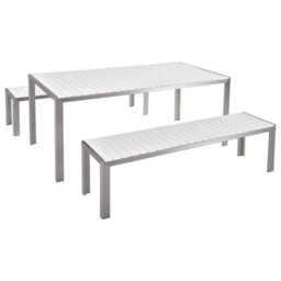 Beliani Nardo 6 Seater Garden Dining Set White - thumbnail 1