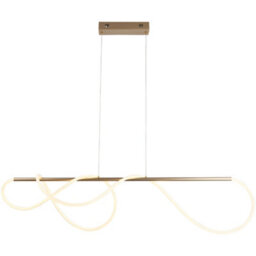Satin Gold Modern Linear Ceiling Pendant Light - Integrated Led Tape Module