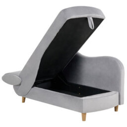 Beliani Left-Hand Chaise Longue Meri Velvet Light Grey With Storage - thumbnail 7