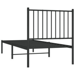 Berkfield Metal Bed Frame With Headboard Black 75X190 Cm 2Ft6 Small Single - thumbnail 7