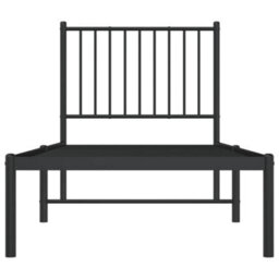 Berkfield Metal Bed Frame With Headboard Black 75X190 Cm 2Ft6 Small Single - thumbnail 5