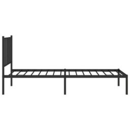 Berkfield Metal Bed Frame With Headboard Black 75X190 Cm 2Ft6 Small Single - thumbnail 6