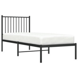 Berkfield Metal Bed Frame With Headboard Black 75X190 Cm 2Ft6 Small Single - thumbnail 3