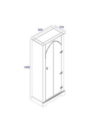 Core Products Corona Vestry Cupboard, Antique Waxed Pine H143.5Cm X W60.0Cm X D31.6Cm - thumbnail 6